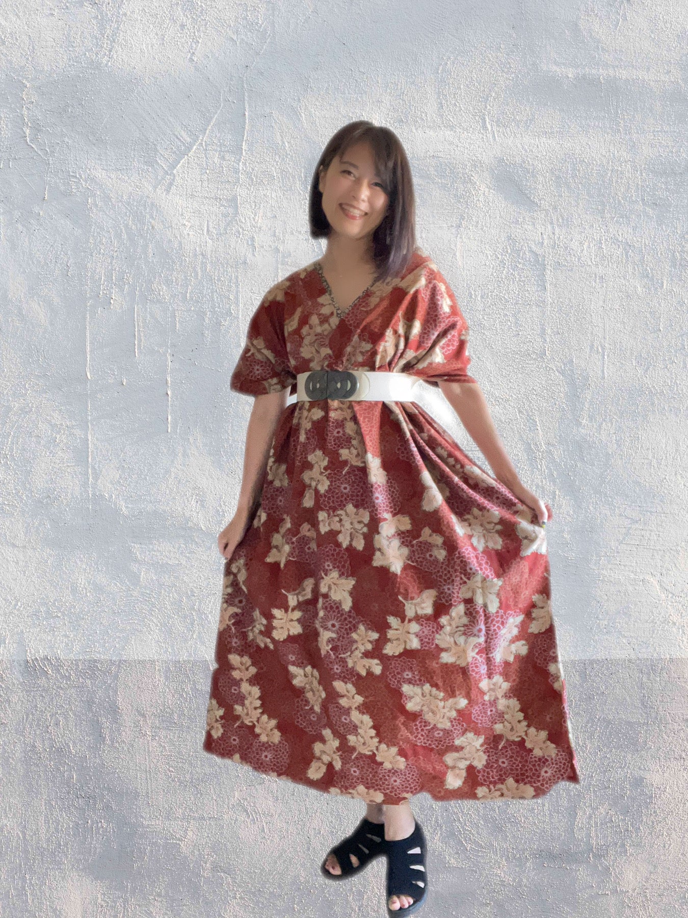 Hikari no Mai - Red Maple Leaf Kimono Dress