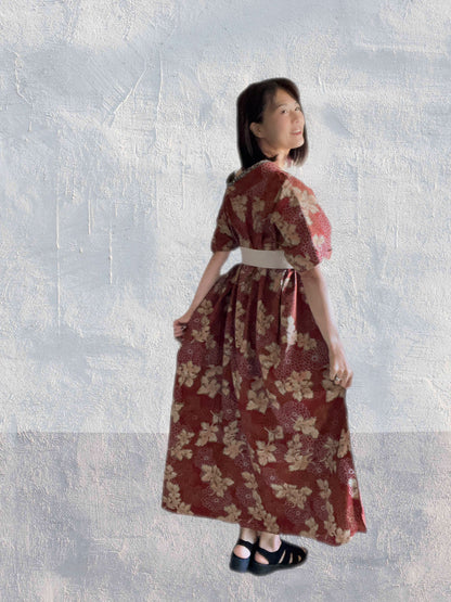 Hikari no Mai - Red Maple Leaf Kimono Dress