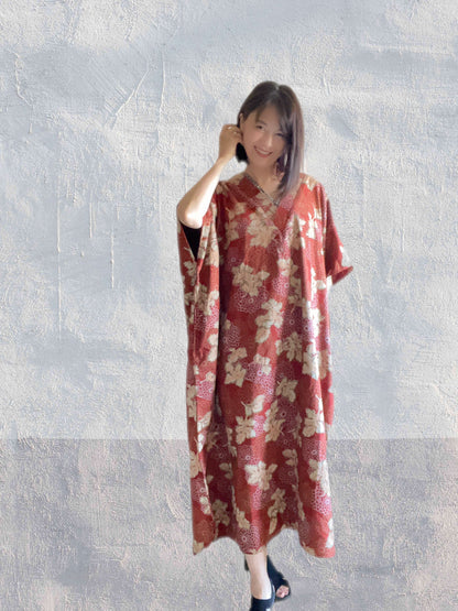 Hikari no Mai - Red Maple Leaf Kimono Dress