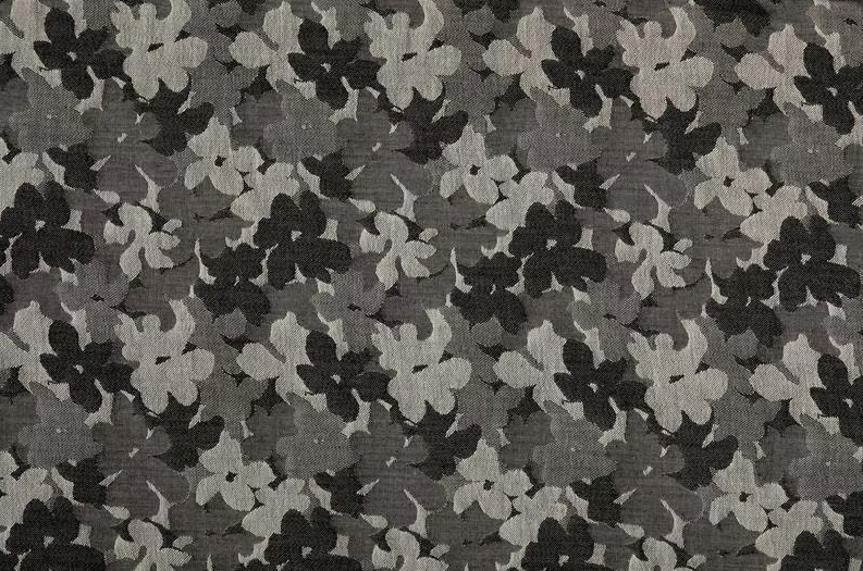 Hanagasane - 花襲 - Gray Floral-Patterned Denim