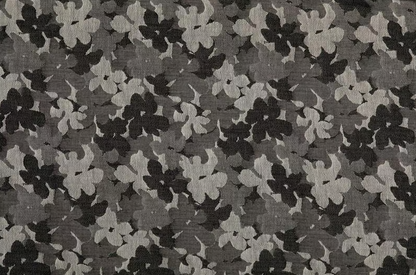 Hanagasane - 花襲 - Gray Floral-Patterned Denim